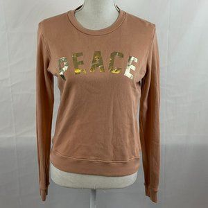 Sol Angeles x Anthropologie Top XS Blush Pink Peace Silver Gold Long Sleeve